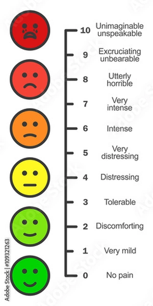 Obraz Pain scale chart vertical