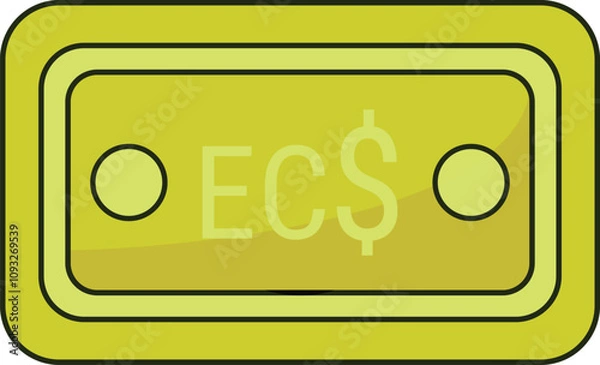 Obraz EC Dollar Note Icon Currency Finance Illustration
