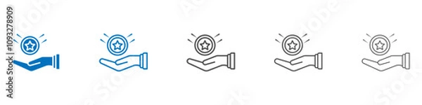 Fototapeta Earn point icon vector set collection for web