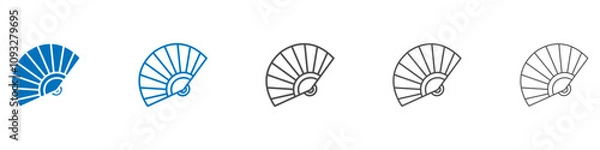 Fototapeta Hand fan icon vector set collection for web