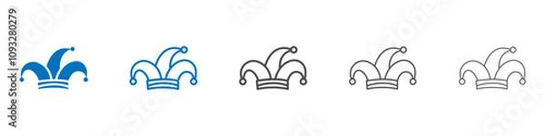 Fototapeta Joker hat icon vector set collection for web