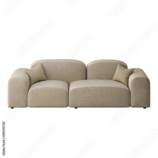 Obraz A tan couch with pillows on it