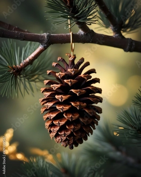 Fototapeta pine cones on a tree