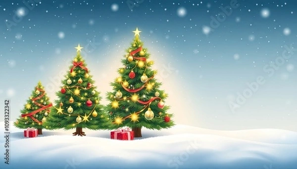 Fototapeta christmas tree with snow. christmas tree icon or logo christmas tree. greeting card design cover. 