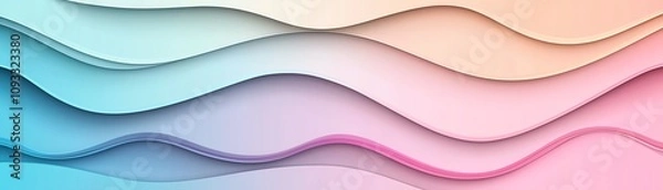 Fototapeta Vibrant abstract waves in blue and pink tones creating a visually soothing and modern background for various design projects.