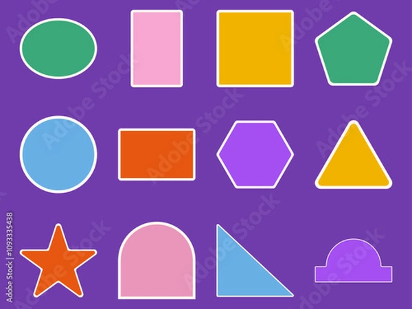 Fototapeta 90s Abstract colorful geometric shape set  