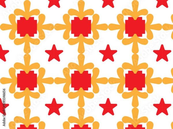 Fototapeta Decorative red and yellow artistic vintage background pattern