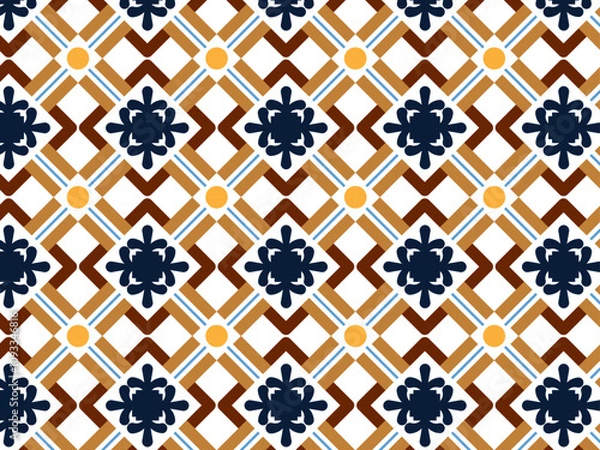Fototapeta Abstract geometric ceramic floor tile background pattern 