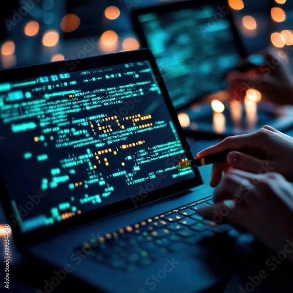 Fototapeta Securing data privacy digital files technology hub online environment user-centric perspective