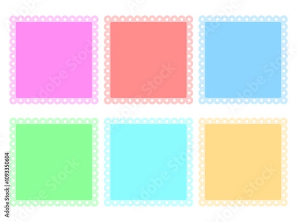 Fototapeta set of colorful abstract photo frame with bubble square shape