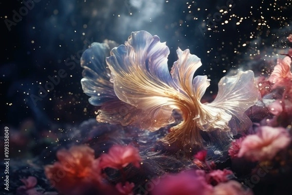 Fototapeta Immerse Yourself in the Captivating Time Lapse Photography of Shimmering Sparkles Where Ethereal Beauty Dances Across the Screen