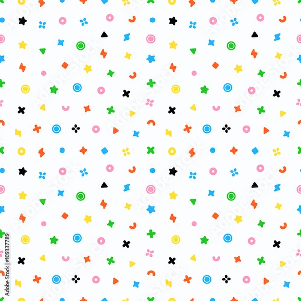 Obraz Geometric sweets seamless vector pattern. Abstract vector illustration with geometric elements, shapes.