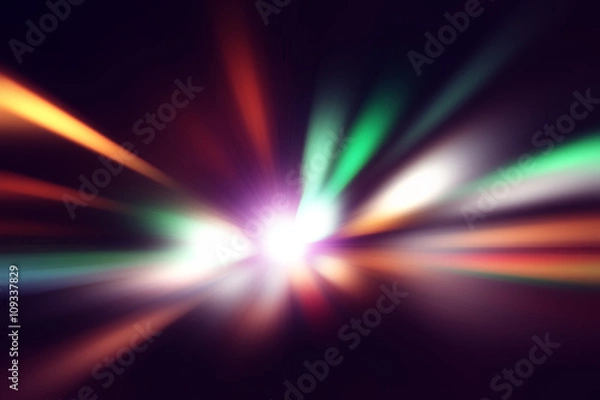 Obraz Motion blurred traffic lights.