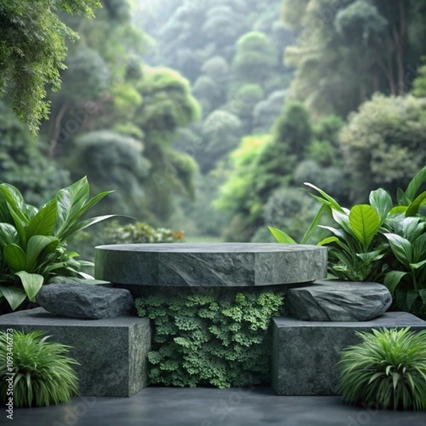 Fototapeta marble poduim in forest background