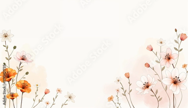 Obraz frame with poppy flowers