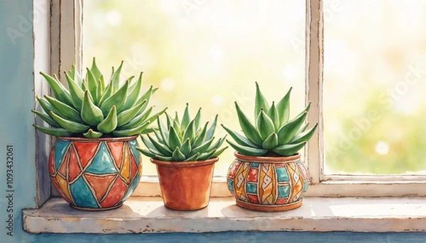 Obraz cactus in a pot on a wooden table