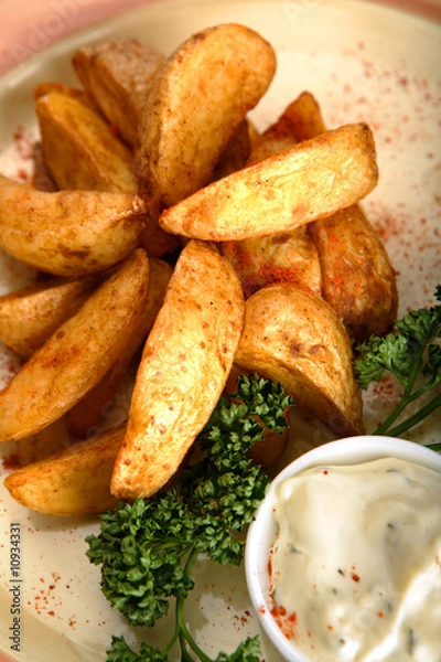 Obraz Potato, garnish, sauce.