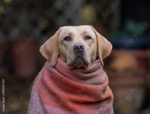 Fototapeta Yellow labrador dog