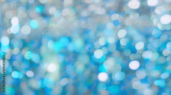 Obraz Abstract Blue and White Bokeh Lights Background