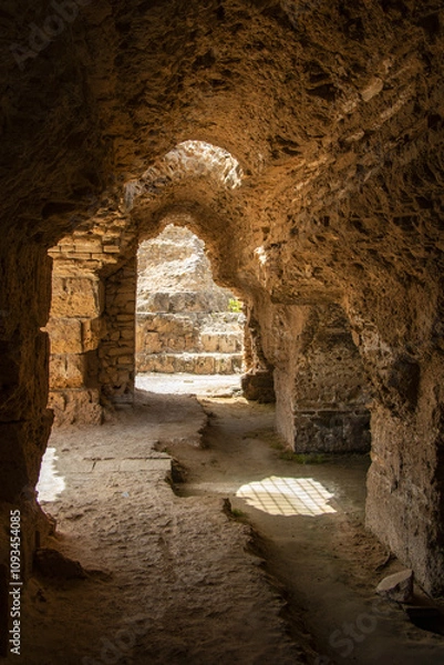 Fototapeta the tourist attraction of Antonio's Baths of Carthage in Tunis