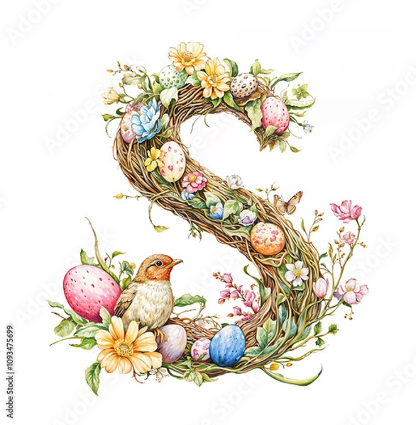 Fototapeta letters of the alphabet in Easter style