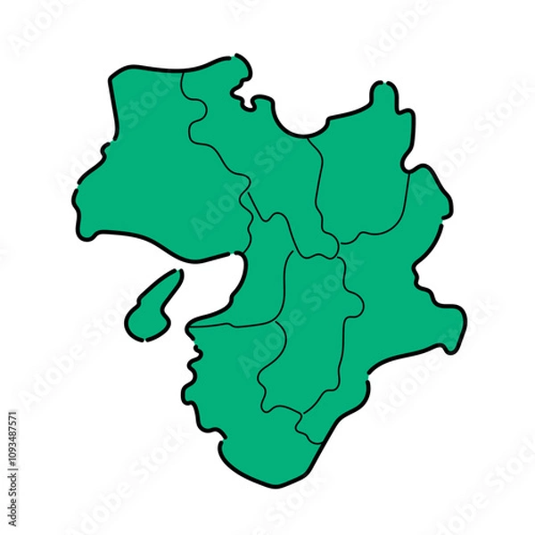 Fototapeta 手書きのシンプルな近畿地方の地図_01