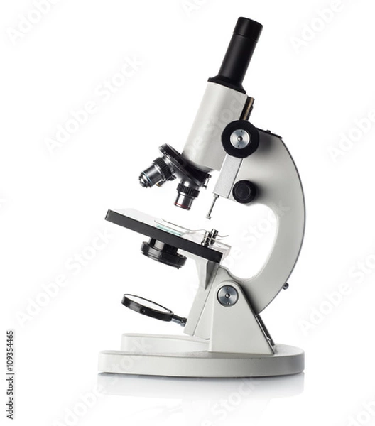 Fototapeta Microscope isolated on white