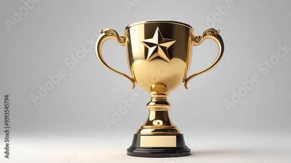 Fototapeta Golden Trophy on a White Background