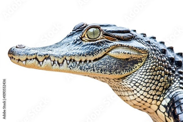 Fototapeta Close-up of alligator head isolated on white