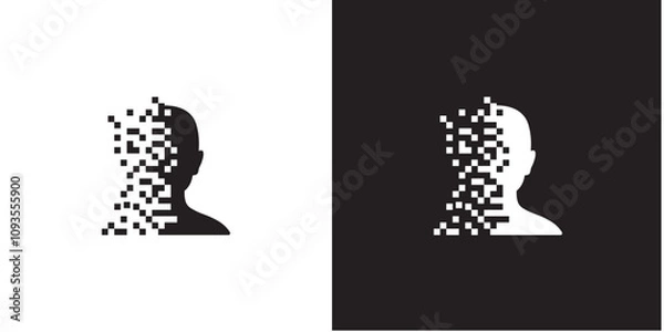 Obraz pixel head human logo template vector illustration icon symbol
