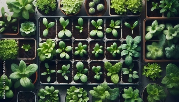 Obraz young green plants growing 