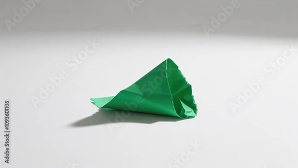 Fototapeta Folded Green Paper Abstract Shape
