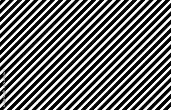 Fototapeta Diagonal stripes pattern: white stripes on a black background, creating a bold and dynamic design. Vector illustration, perfect for modern and attention-grabbing visuals.