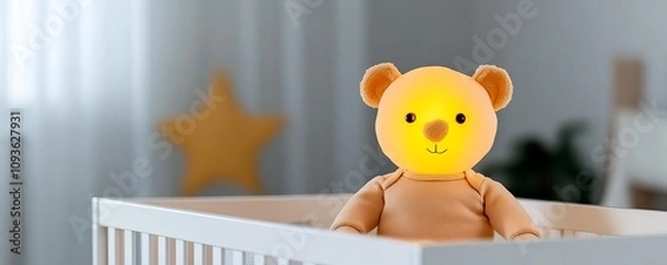 Fototapeta Soft diffused lights in a nursery, calming and comforting for the baby
