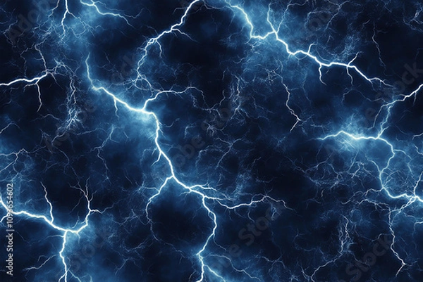 Obraz blue lightning and thunder seamless pattern
