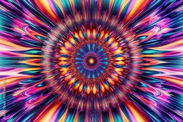 Fototapeta Lively Dreamlike Visual Design Featuring Bright Colors and Layered Outlines