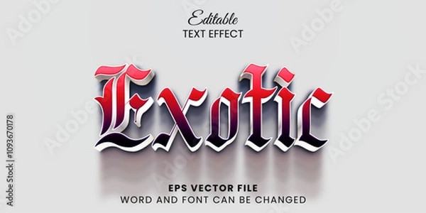 Obraz Red exotic 3d vector text effect