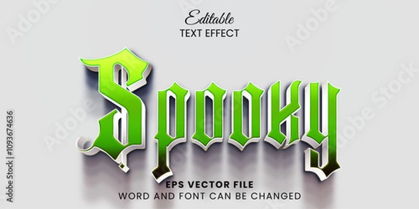 Obraz Green spooky 3d vector text effect