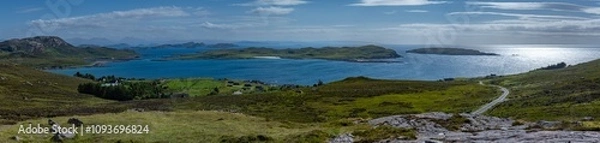 Fototapeta Atlantic Coast With Summer Isles, Isle Ristol And Eilean Mullagrach Near Village Altandhu In The Highlands Of Scotland, UK