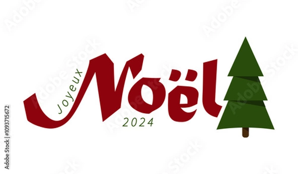 Fototapeta Titre web Joyeux noel Noël 2024 texte