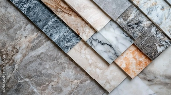 Fototapeta Introducing marble-textured tile wallpaper, a captivating addition to your home decor. Inspired by nature's elegance, these tiles combine the charm of natural stone with the versatility of wallpaper