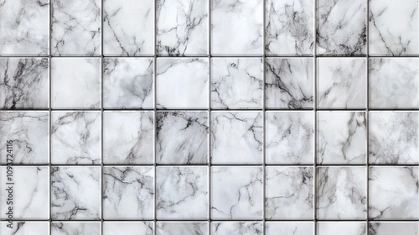 Fototapeta Introducing marble-textured tile wallpaper, a captivating addition to your home decor. Inspired by nature's elegance, these tiles combine the charm of natural stone with the versatility of wallpaper