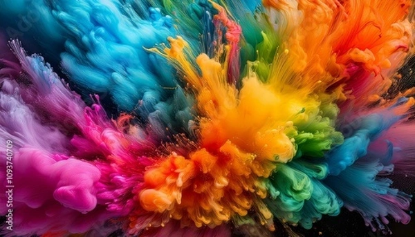 Fototapeta Vibrant explosion of color in a mesmerizing abstract artwork. A symphony of hues creating a dynamic visual experience.