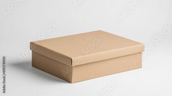 Obraz A rectangular kraft paper box with a soft matte finish, displayed neatly on a plain white surface