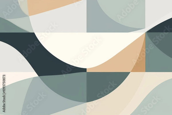 Fototapeta Scandinavian-Inspired Geometric Seamless Pattern, Featuring Minimalist Design, Clean Lines, and Subtle Symmetry for a Modern, Elegant Aesthetic