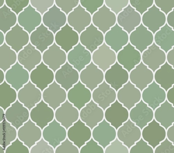 Obraz Seamless pattern green tiles, vector