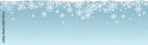 Obraz Beautiful falling snowflakes banner wallpaper