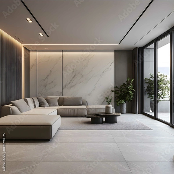 Fototapeta 3d rendered photo of modern designs of sealing in rooms and lounge