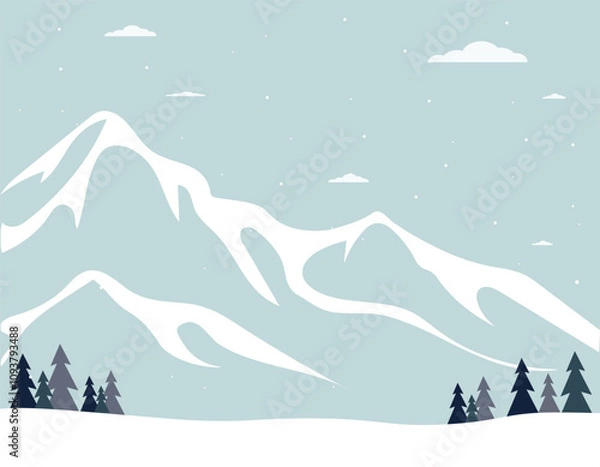 Fototapeta winter landscape with mountains. snow in mountains.