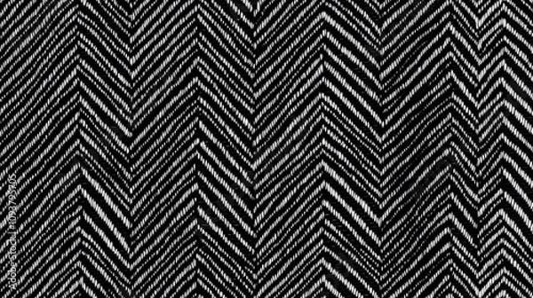 Obraz A seamless black-and-white herringbone pattern on a modern fabric texture.
